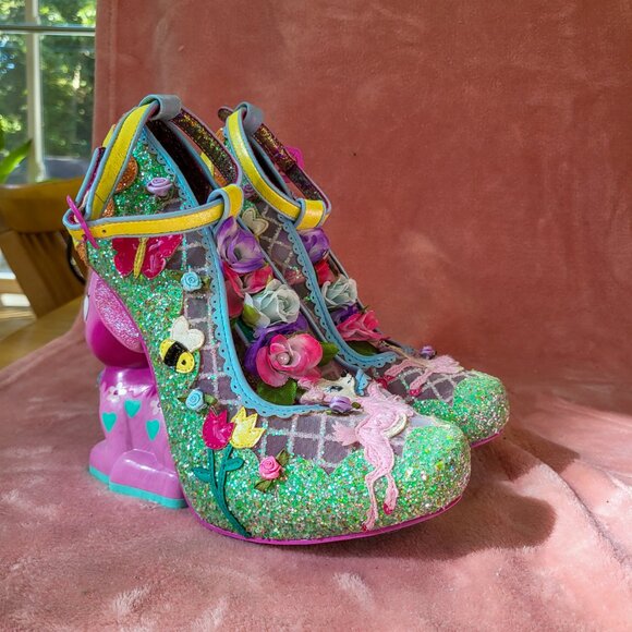 NWOB Fantastic Fawn Glittery Character Heels Irregular Choice size 41 / 10 - Picture 9 of 11